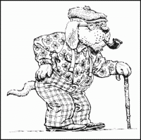 Σκίτσο ηλικιωμένου σκύλου